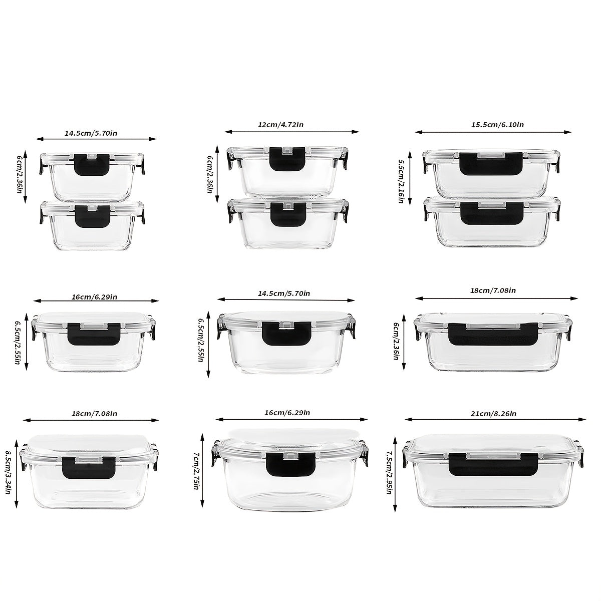 [24pcs Kitchen Organizer] 12 Sealed, Frozen Food Storage Boxes And 12 Lids, 24pcs Kitchen Organizer, Lunch Glass Lunch Box, Airtight Leak Proof Glass Storage Box With Lid Kitchen Storage Utensils, Holiday Gifts