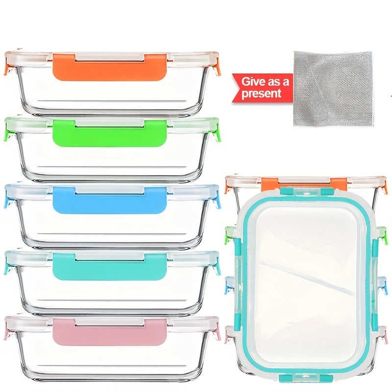 [20pcs Glass Crisper Set] 20pcs Large Capacity Food Grade Glass Crisper Set | Reusable Food Storage Box with Lid for Microwave, Refrigerator, Heating, Freezing, Storage, Pre-meal Preparation | 10 LIDS + 10 Glass Bowls, No Electricity Required