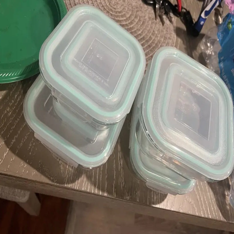 16pcs Borosilicate Glass Food Storage Containers with Airtight Lids - Microwave, Oven, Freezer & Dishwasher Safe, Leakproof Lunch Boxes for Meal Prep, Leftovers, Vegetables, Sandwiches - Stackable, Space-Saving Design, Ideal for Home, Office, or