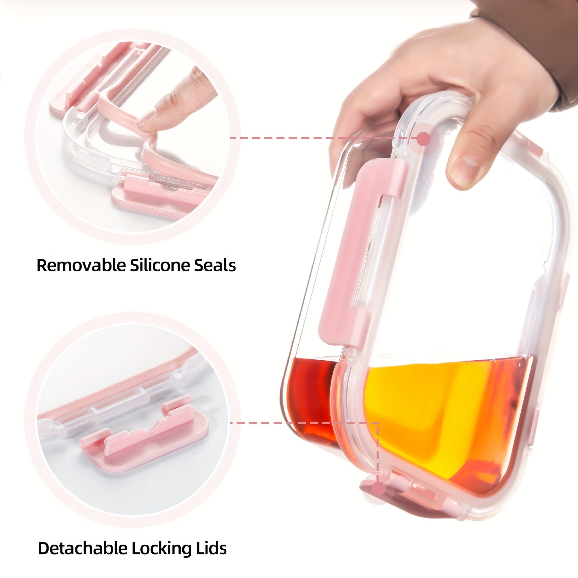 [CYUFU Borosilicate Glass Containers] 2pcs CYUFU High Borosilicate Glass Meal Prep Containers - Leak-Proof, Microwave & Oven Safe, Dishwasher Safe, Reusable, Stackable, Clip-On Closure - Multipurpose Rectangle Food Storage Organizer with Lid