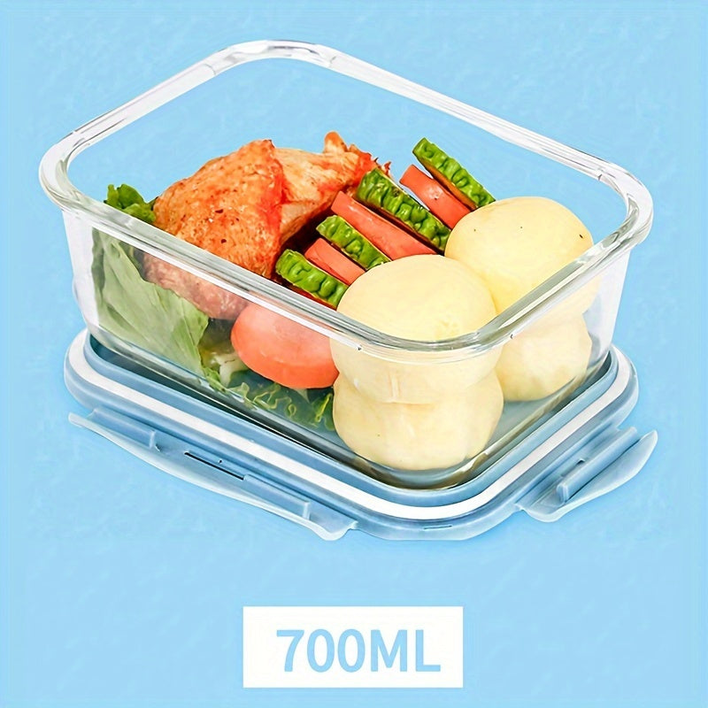 Microwave & Freezer Safe Glass Lunch Box with Silicone Seal - Leakproof Bento Box for School, Office, Camping & Picnics