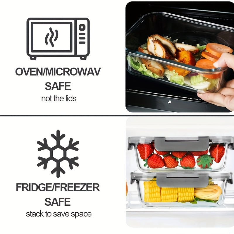 24pcs Glass Food Storage Containers with 12 Boxes + 12 Lids Lids, Meal Prep, Pantry Kitchen Storage Containers for Lunch, Leak Proof, Airtight Glass Lunch Bento Boxes for Microwave, Oven, Freezer And Dishwasher