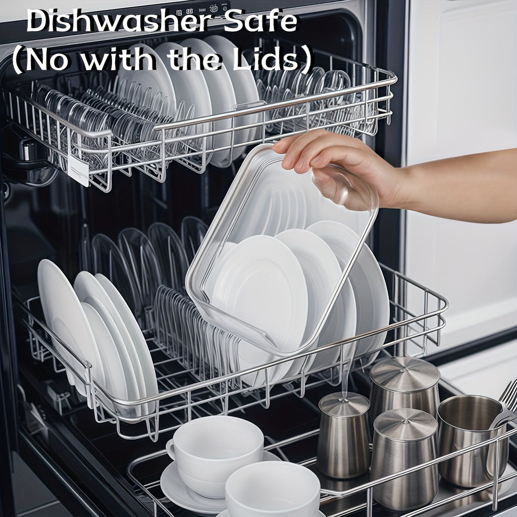 8/16pcs Storage Containers, Reusable Glass Freshness Boxes, Leak Proof Glassware Sets, Tableware Sets For Storing Fruits, Vegetables, Sandwiches, And Three Meals A Day