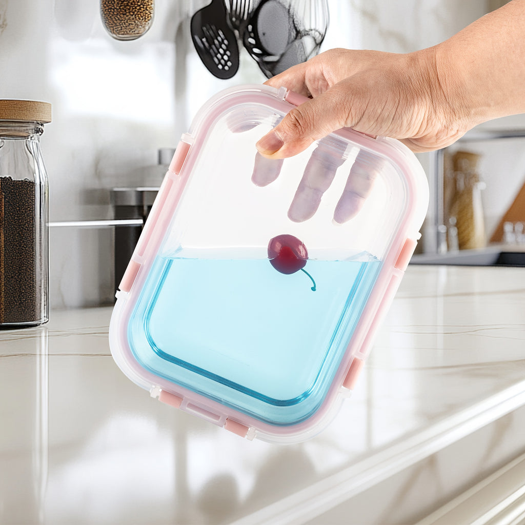 [CYUFU Borosilicate Glass Containers] 2pcs CYUFU High Borosilicate Glass Meal Prep Containers - Leak-Proof, Microwave & Oven Safe, Dishwasher Safe, Reusable, Stackable, Clip-On Closure - Multipurpose Rectangle Food Storage Organizer with Lid