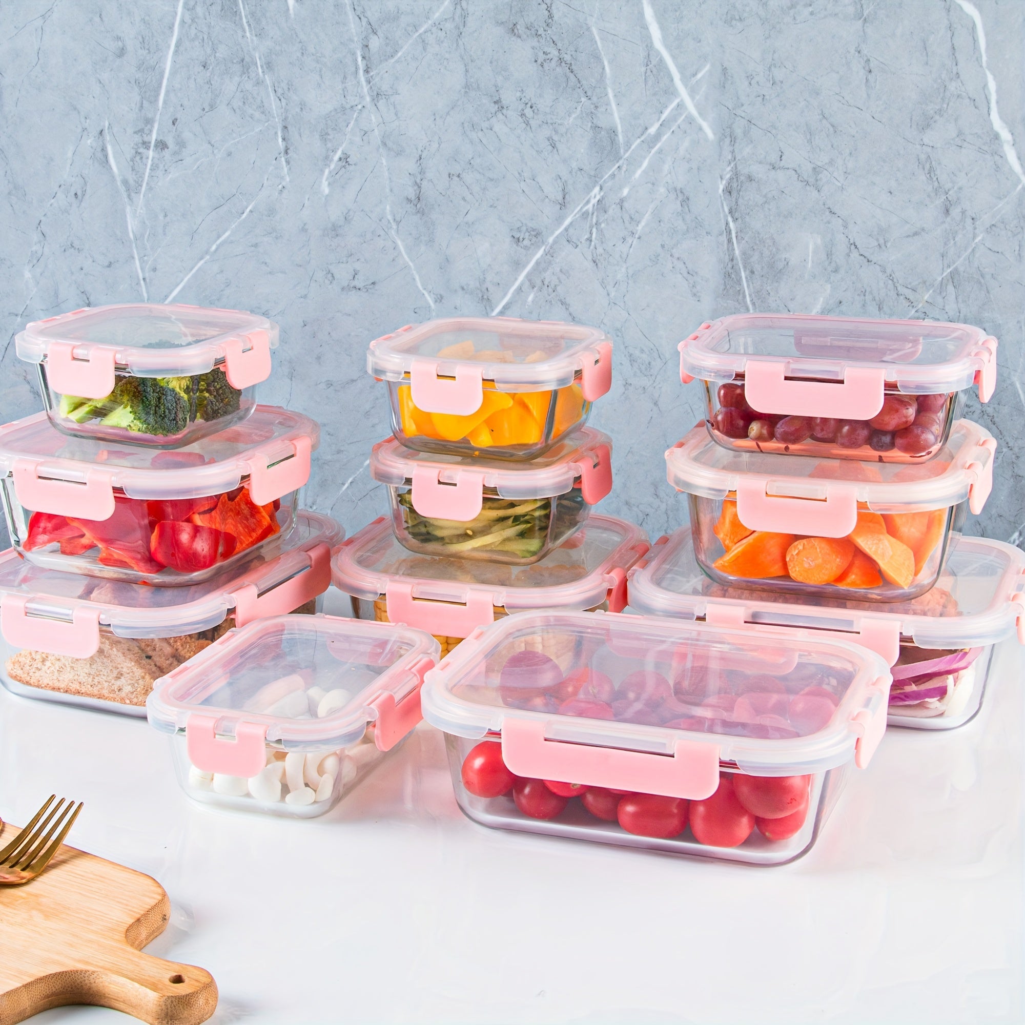 [12-PACK] High Borosilicate Glass Food Storage Containers Set, Glass Food Meal Prep Containers With Leakproof Airtight Lids, Perfect For Home Kitchen Office Lunch Portion Control