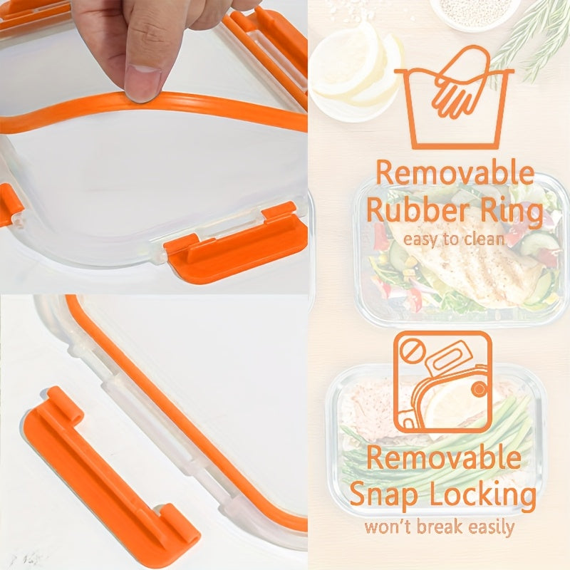 [20pcs Glass Crisper Set] 20pcs Large Capacity Food Grade Glass Crisper Set | Reusable Food Storage Box with Lid for Microwave, Refrigerator, Heating, Freezing, Storage, Pre-meal Preparation | 10 LIDS + 10 Glass Bowls, No Electricity Required