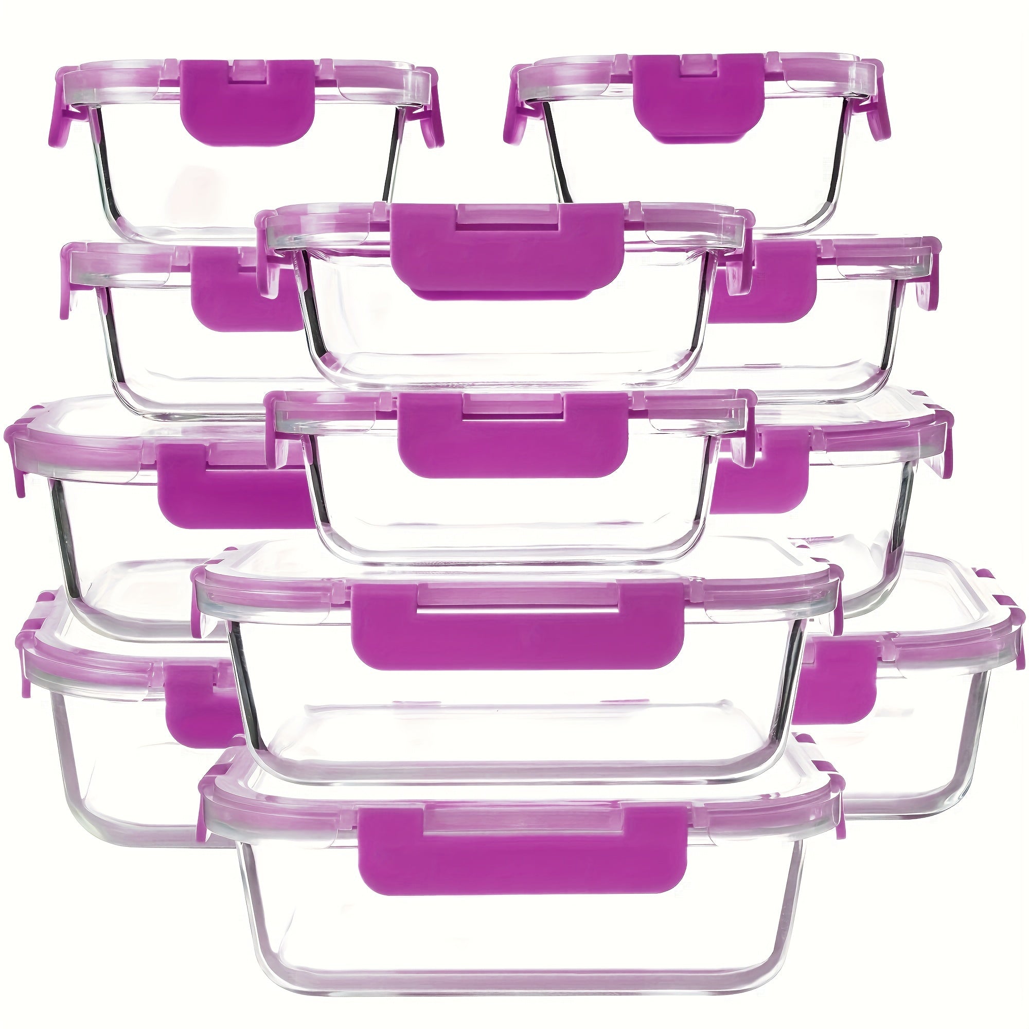[12-PACK] High Borosilicate Glass Food Storage Containers Set, Glass Food Meal Prep Containers With Leakproof Airtight Lids, Perfect For Home Kitchen Office Lunch Portion Control