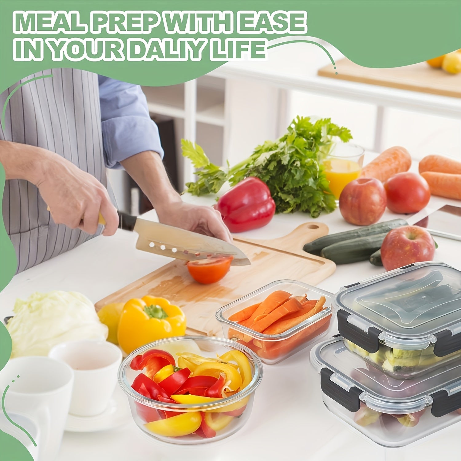 12pcs Set Of Removable Glass Fresh-keeping Box Multi-specified Bento Box Leak-proof Refrigerated Sealed Lunch Box Food Storage And Storage Set For Home And Kitchen Supplies
