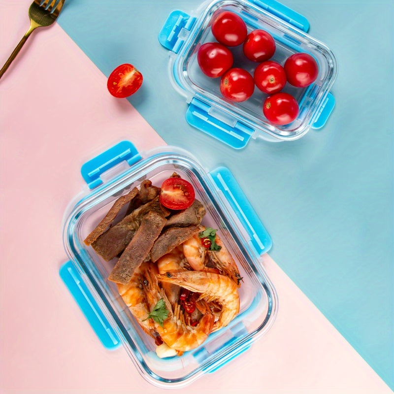 24pcs Airtight Glass Food Storage Containers with Lids - Stackable, Microwave-Safe, Reusable Rectangular Containers for Meal Prep, Salads, Fruits & Vegetables - Perfect for Home & Office Use, Glass Food Storage