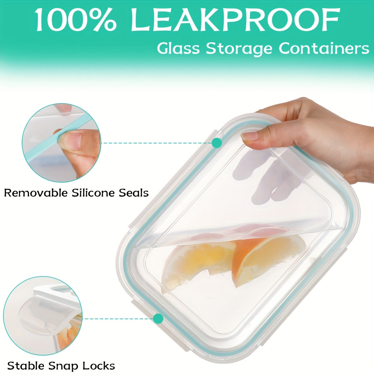 8/16pcs Storage Containers, Reusable Glass Freshness Boxes, Leak Proof Glassware Sets, Tableware Sets For Storing Fruits, Vegetables, Sandwiches, And Three Meals A Day