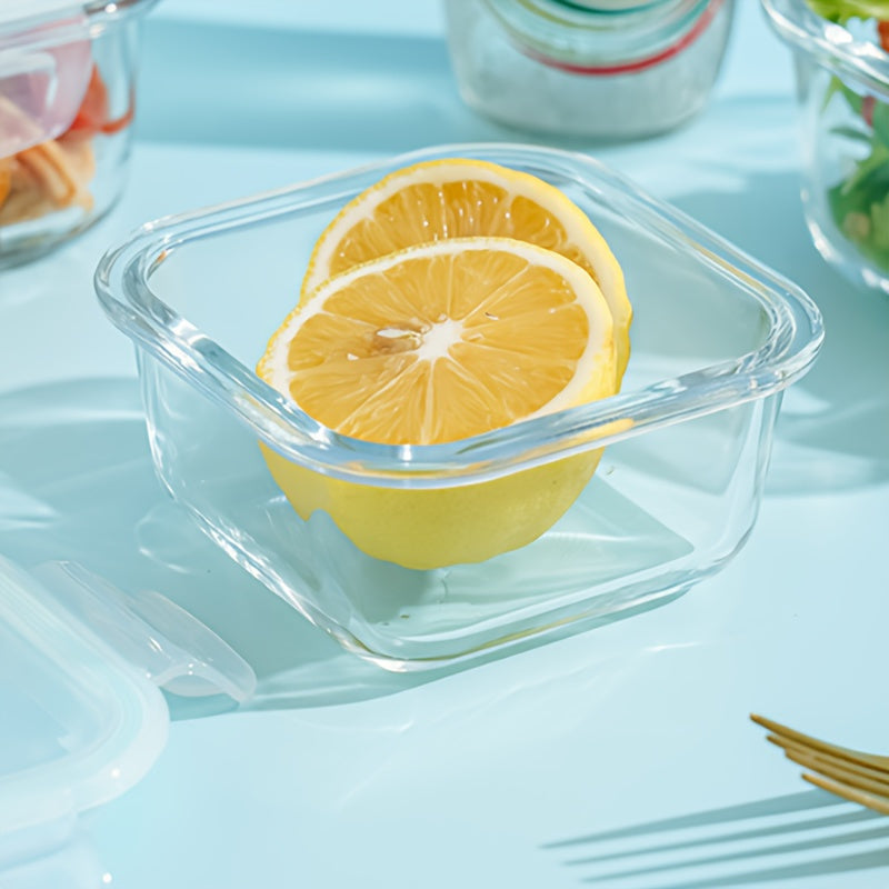 1/3pcs Thickened Glass Lunch Box, 10.82oz, Microwave Safe, Rectangular, with Pink Lid, for Students, Office Workers, Home Use, Freshness Preservation, Heat Preservation