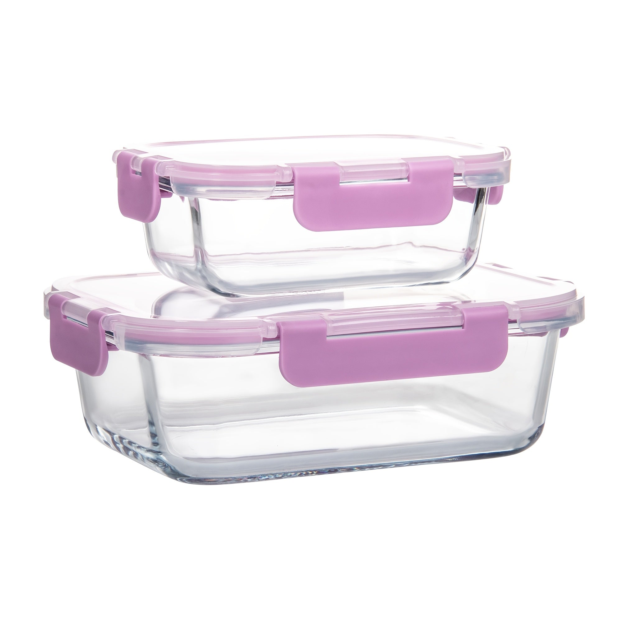 [CYUFU Borosilicate Glass Containers] 2pcs CYUFU High Borosilicate Glass Meal Prep Containers - Leak-Proof, Microwave & Oven Safe, Dishwasher Safe, Reusable, Stackable, Clip-On Closure - Multipurpose Rectangle Food Storage Organizer with Lid