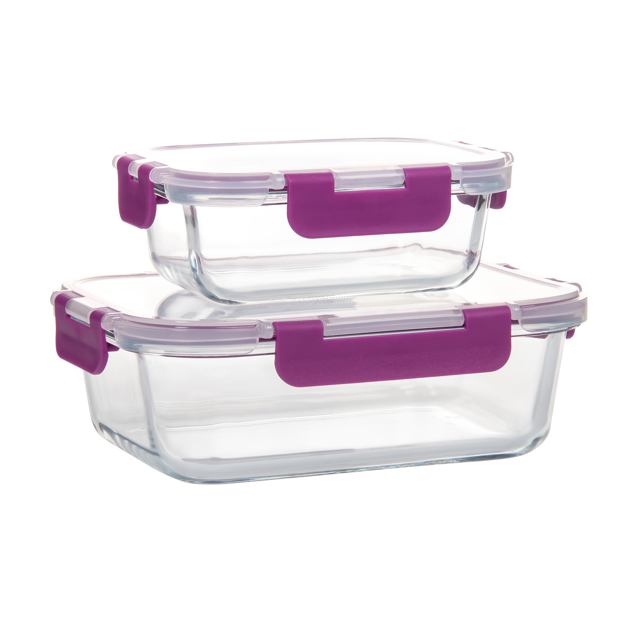 [CYUFU Borosilicate Glass Containers] 2pcs CYUFU High Borosilicate Glass Meal Prep Containers - Leak-Proof, Microwave & Oven Safe, Dishwasher Safe, Reusable, Stackable, Clip-On Closure - Multipurpose Rectangle Food Storage Organizer with Lid