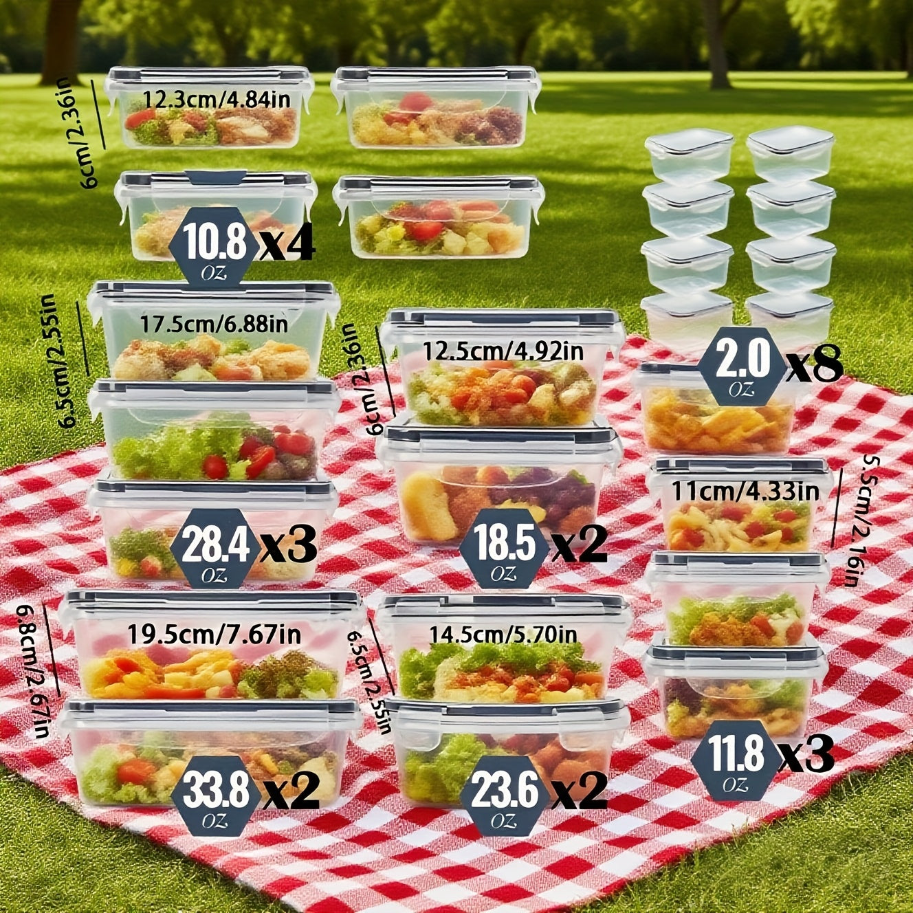 24pcs (12pcs Box 12pcs Lid) Glass Food Storage Container, 48pcs Plastic Storage Container, Lunch Box, Food Storage, with Lid, Suitable for Pre-preparation, Kitchen Storage, Lunch Use, Leak-proof, Sealed Glass And Plastic Containers.