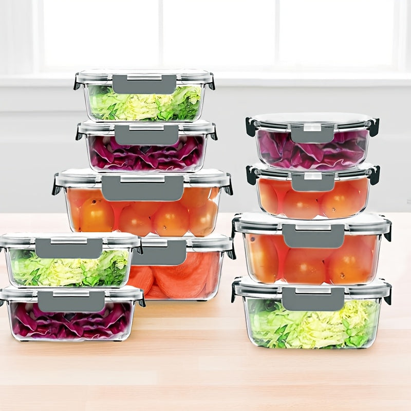 24pcs Glass Food Storage Containers with 12 Boxes + 12 Lids Lids, Meal Prep, Pantry Kitchen Storage Containers for Lunch, Leak Proof, Airtight Glass Lunch Bento Boxes for Microwave, Oven, Freezer And Dishwasher