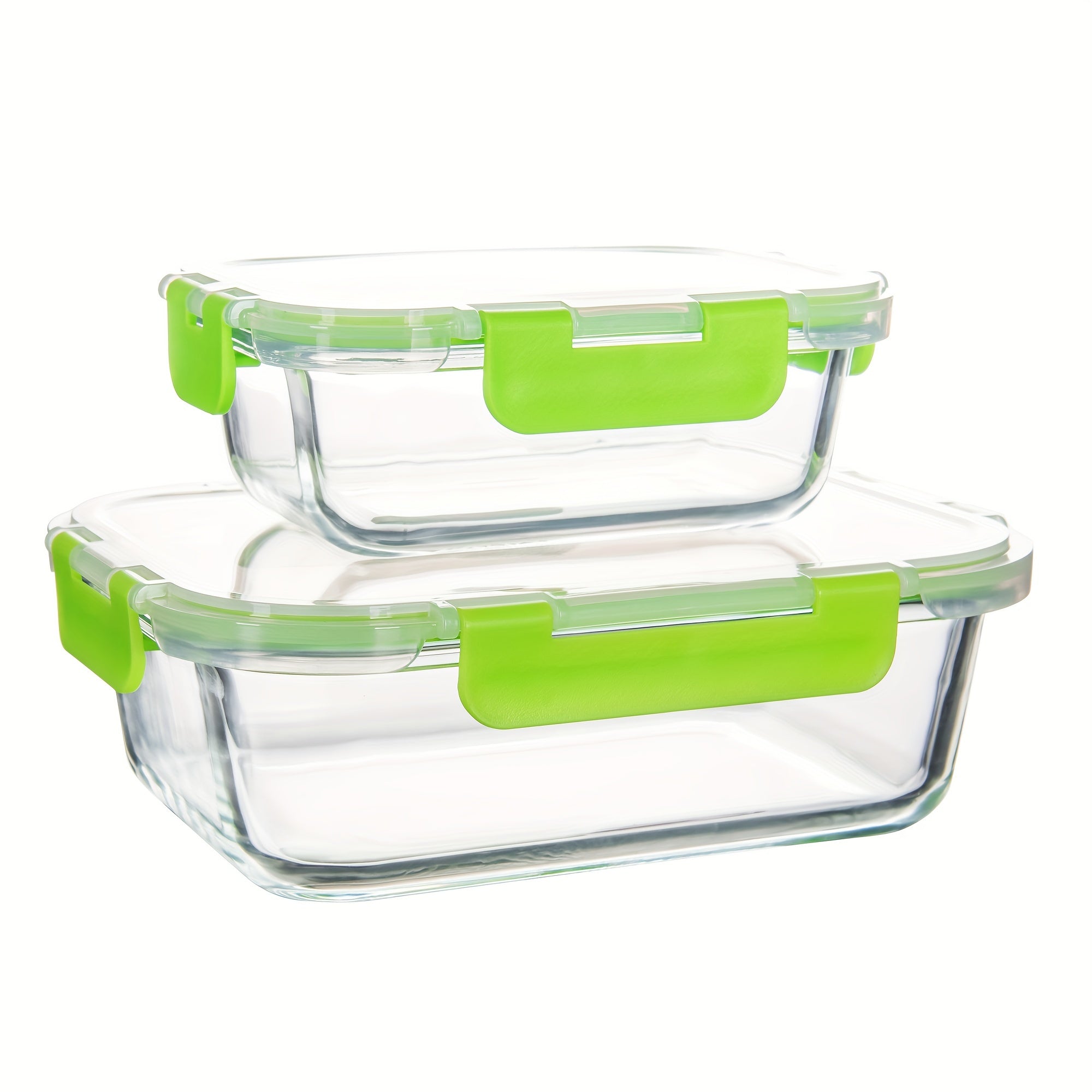 2 Pack Glass Food Storage Containers With Airtight Lids, Ideal For Meal Prep, Lunches - Microwave And Dishwasher Safe