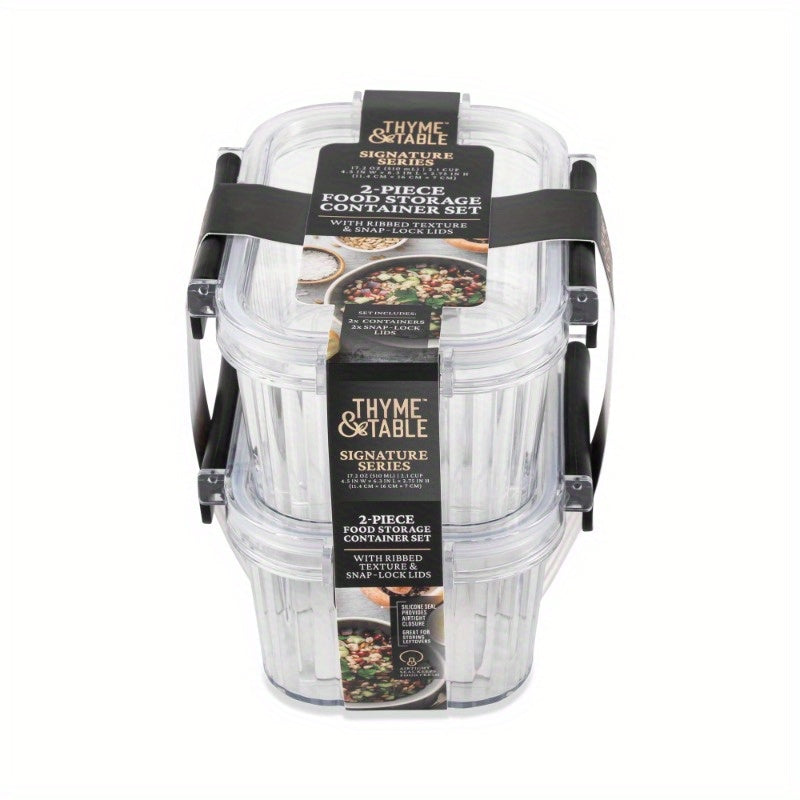 2pcs Clear Glass Food Storage Containers with Black Handles - Airtight, Microwave-Safe, Perfect for Cakes, Cookies, and More - Stackable Design for Easy Organization, Cake Storage|Stackable Containers|Secure Lid Closure, Cake Storage Containers