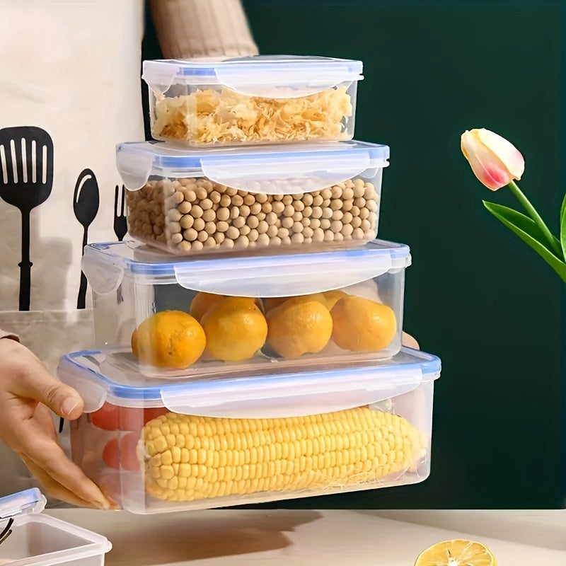 Four Sets of Multi-functional Transparent Food Storage Kits, Multi-Size, Tightly Closed Lid to Keep Fresh - Perfect for Fruits, Vegetables, Pasta and More! Keep Your Food Fresh and Your Kitchen Clean and Organized!