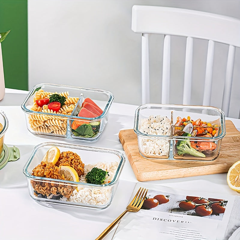 Microwave & Freezer Safe Glass Lunch Box with Silicone Seal - Leakproof Bento Box for School, Office, Camping & Picnics