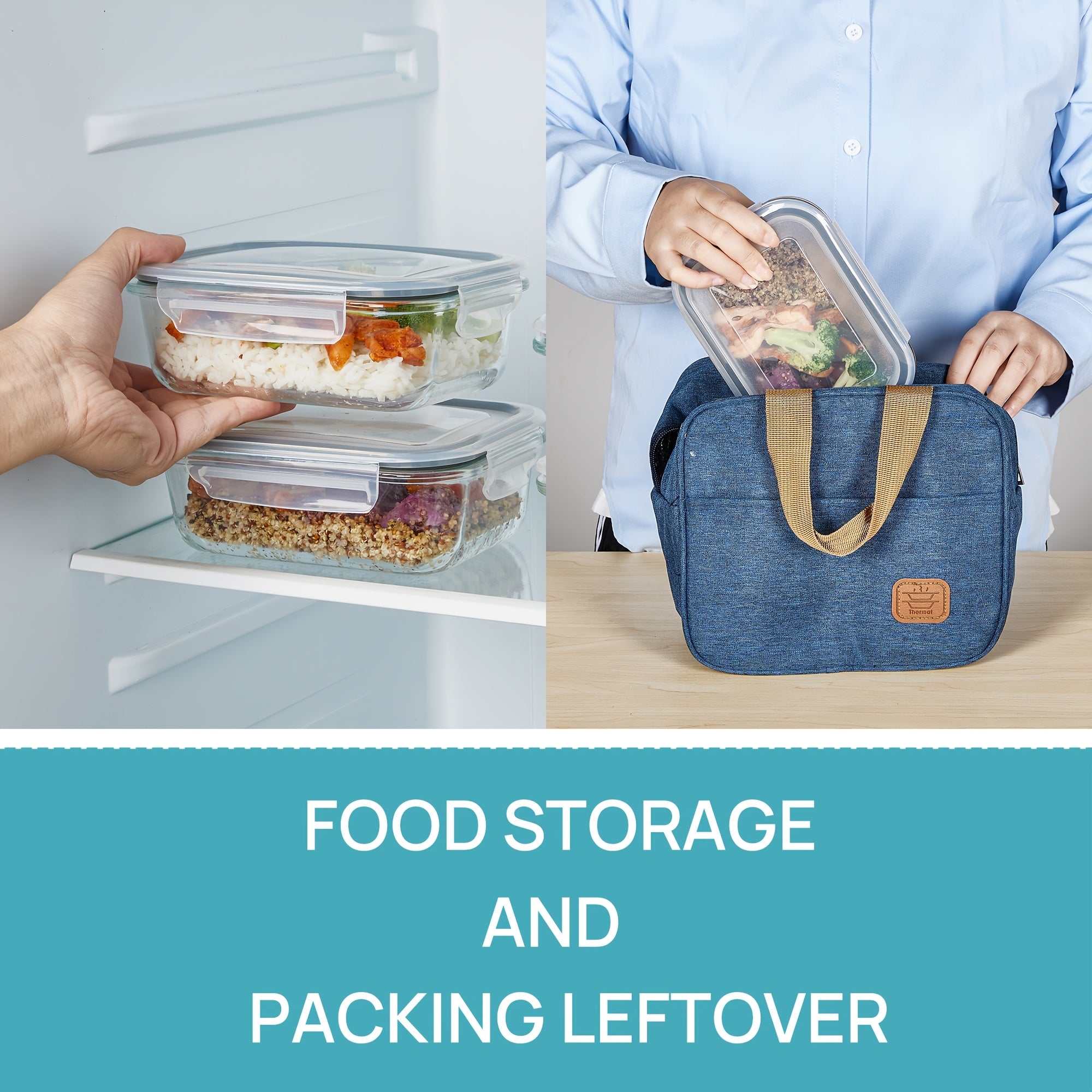 [Leakproof Glass Containers] Vtopmart 5pcs 22oz Glass Meal Prep Containers with Snap-On Lids | BPA-Free, Leakproof & Stackable Food Storage Sets for Lunch, Office, Gym - Microwave, Oven, Freezer Safe