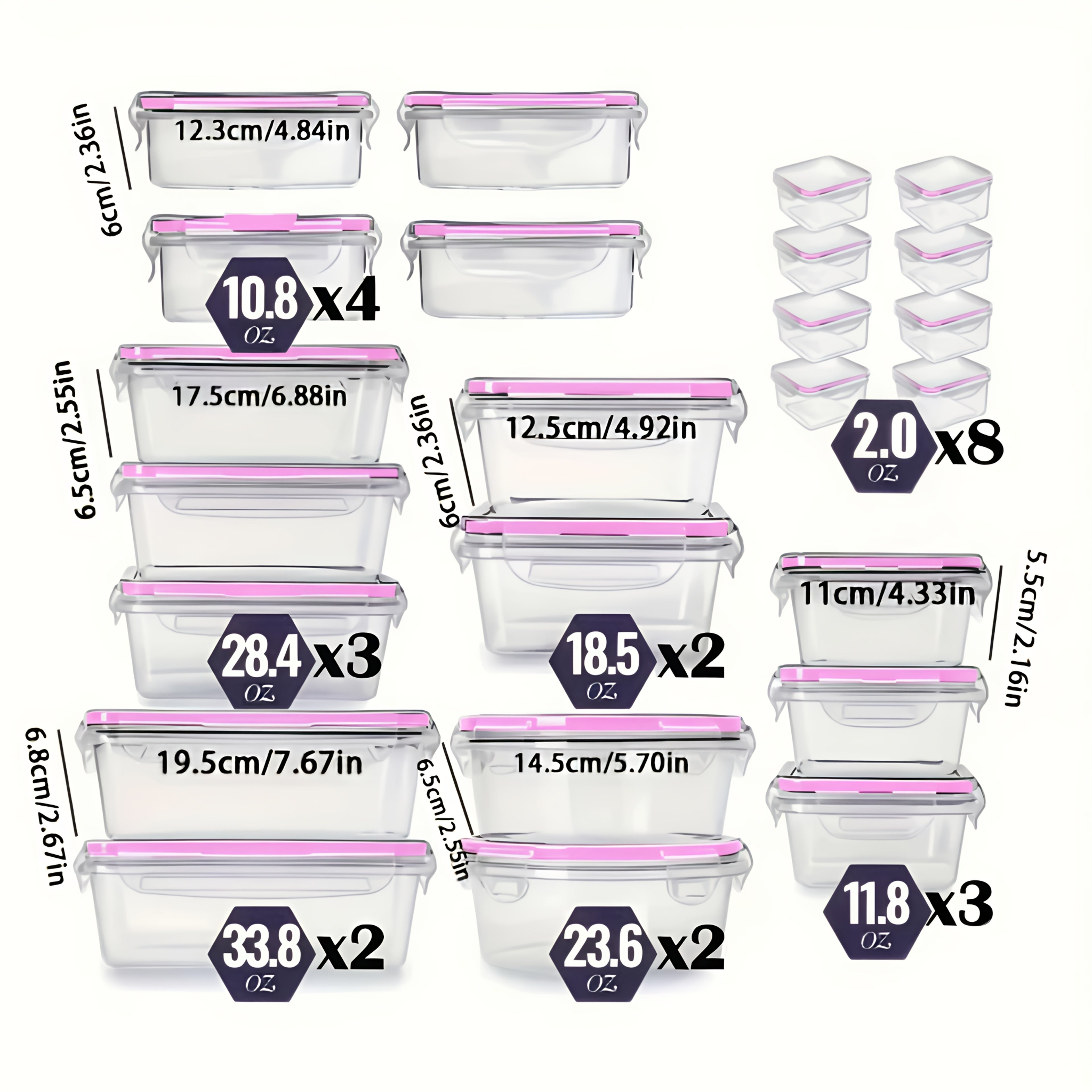 48pcs Food Storage Container Set Kitchen Storage Box Leak Proof Meal Preparation Box Local Warehouse Includes 24 Lunch Boxes, 24 Lids, And Free Labels And Markers, Suitable for Kitchen And Food Cabinet Organization, Christmas Decoration