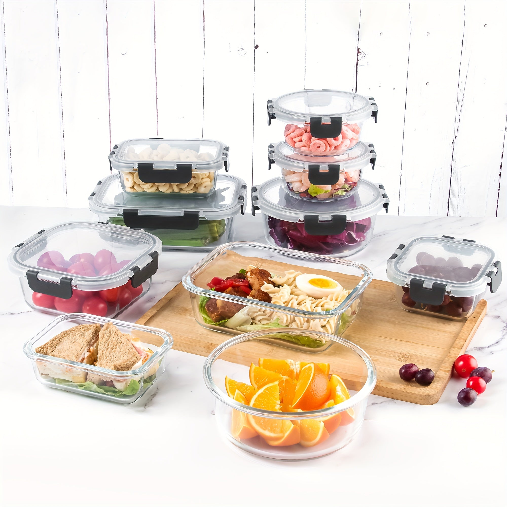 12 Pack (12 Containers + 12 Lids) Glass Storage Containers with Lids, Leak-Proof Meal Prep Containers, Dishwasher, Microwave, Oven, Freezer Safe Glass Food Storage Containers for Leftovers, to Go