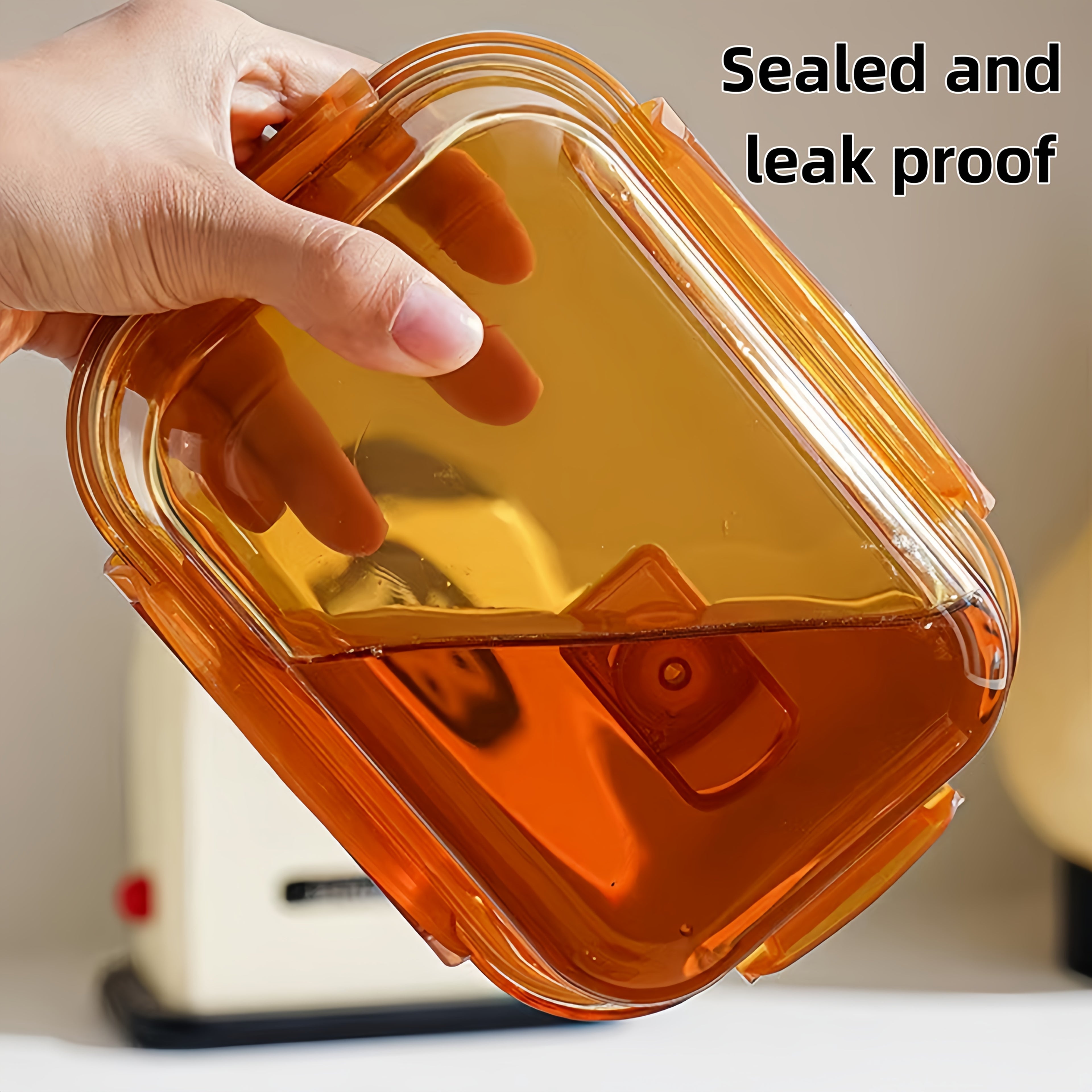 1pc Microwave-Safe Glass Divided Bento Box - 2 Compartments, Heat-Resistant (-40°C to 80°C), Ideal for Office Lunches, Salads, Snacks & Meal Prep, Square Shape, Plastic/Glass Material, Office Lunch Box | Food Separation | Heatresistant Glass