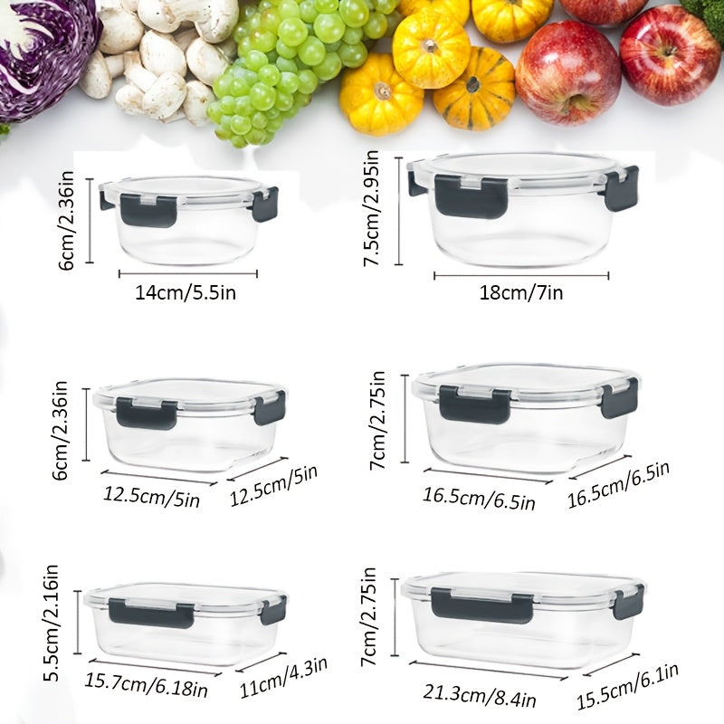 24pcs Glass Food Storage Containers with 12 Boxes + 12 Lids Lids, Meal Prep, Pantry Kitchen Storage Containers for Lunch, Leak Proof, Airtight Glass Lunch Bento Boxes for Microwave, Oven, Freezer And Dishwasher