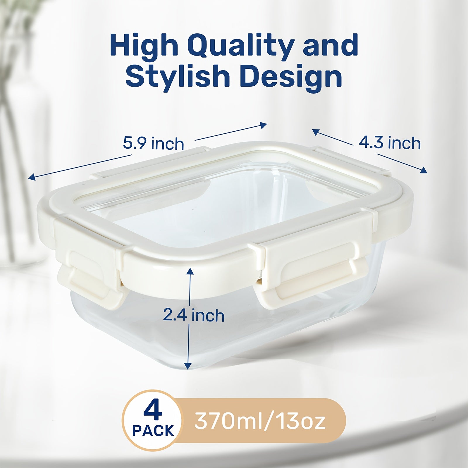 Containers for Meal Preparation Made of Glass with Unique Lids, Safe for Food, Suitable for Lunch Storage, Organizing Pantry Items, And Can Be Used from Freezer to Oven Without Leaking.