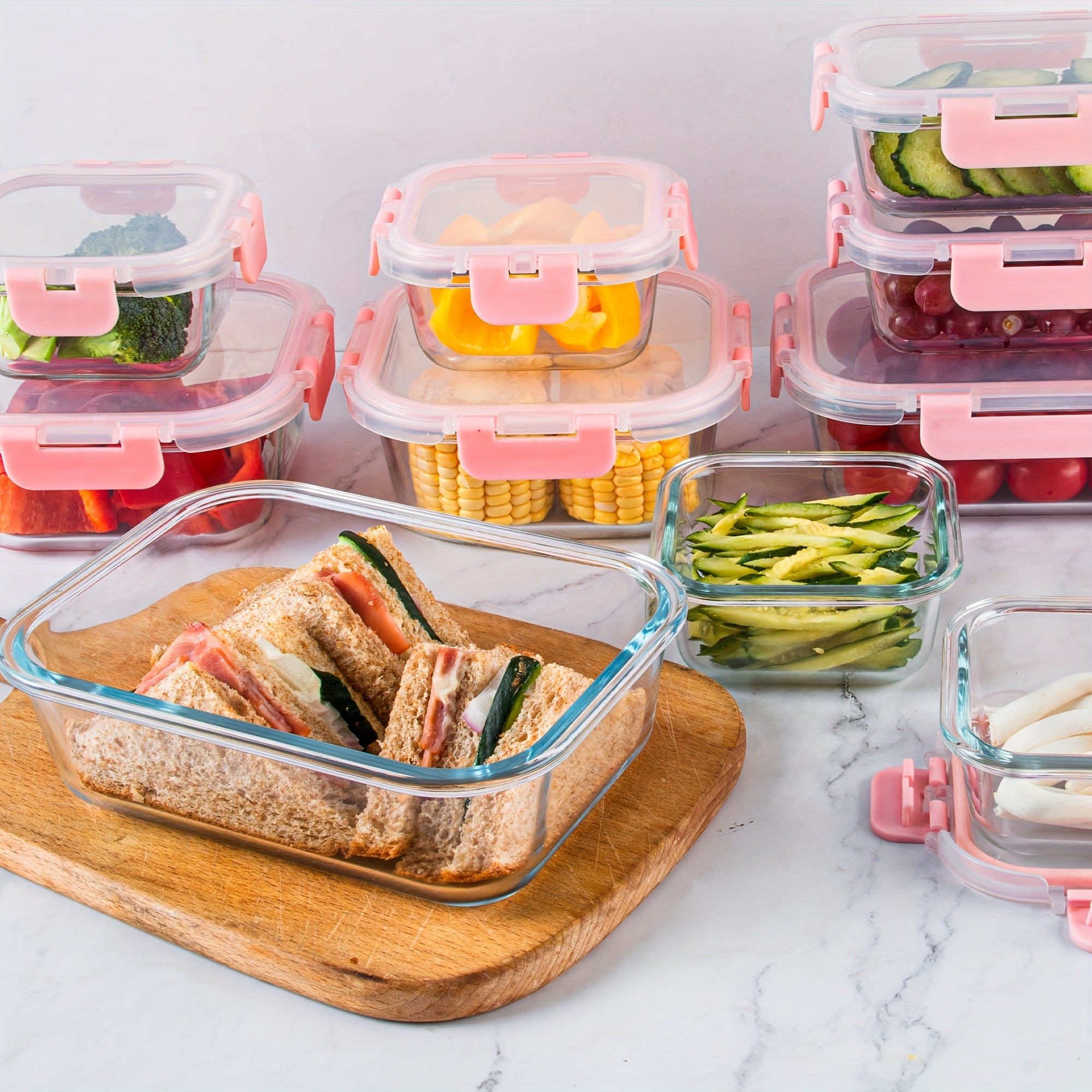 [12-PACK] High Borosilicate Glass Food Storage Containers Set, Glass Food Meal Prep Containers With Leakproof Airtight Lids, Perfect For Home Kitchen Office Lunch Portion Control