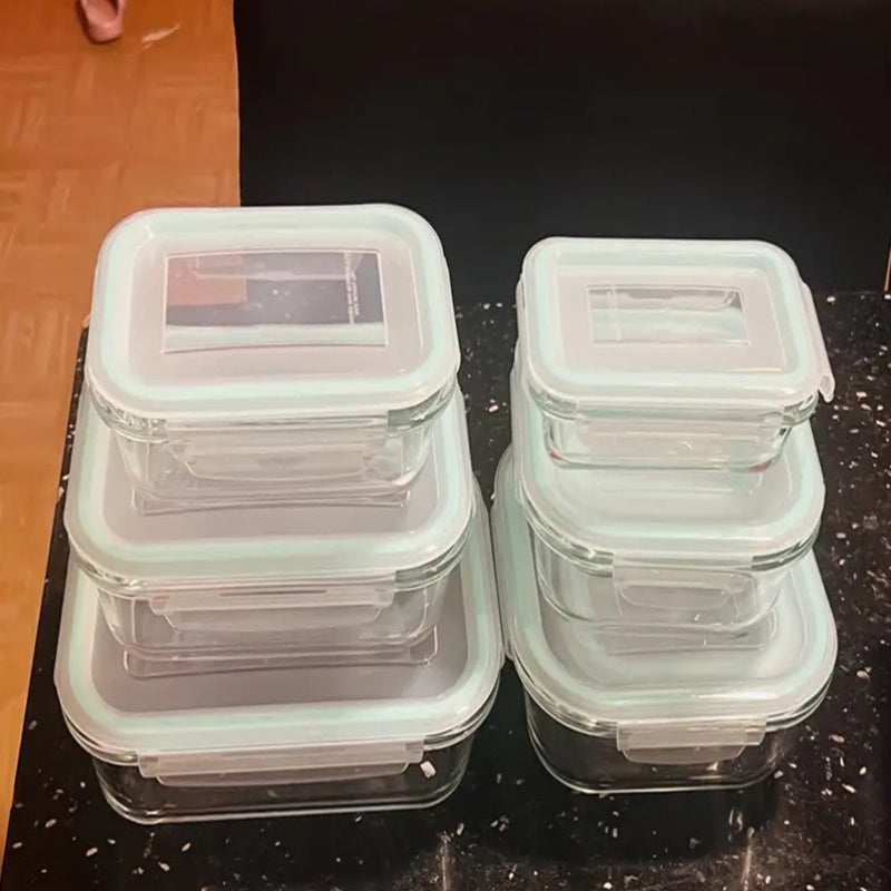 16pcs Borosilicate Glass Food Storage Containers with Airtight Lids - Microwave, Oven, Freezer & Dishwasher Safe, Leakproof Lunch Boxes for Meal Prep, Leftovers, Vegetables, Sandwiches - Stackable, Space-Saving Design, Ideal for Home, Office, or