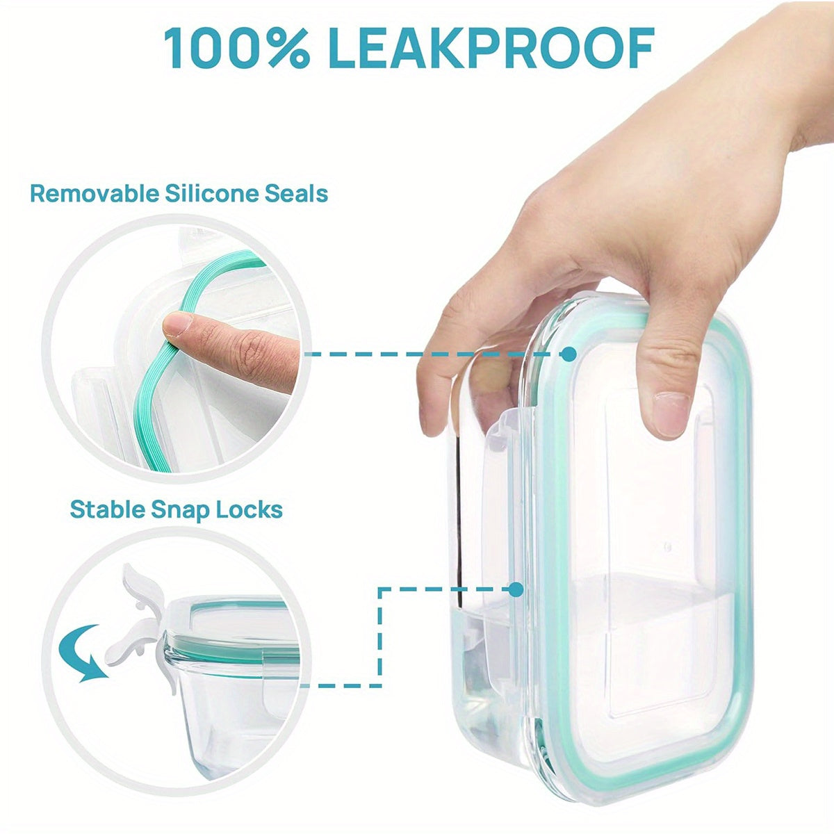 16pcs Glass Serving Containers with LIDS, Lunch Containers for Storing Food, Insulated Lunch Boxes, Lunch Boxes, Airtight Kitchen Containers for Leftovers, Vegetables And Sandwiches, Airtight Storage, Microwave, Oven, Freezer And Dishwasher Safe.