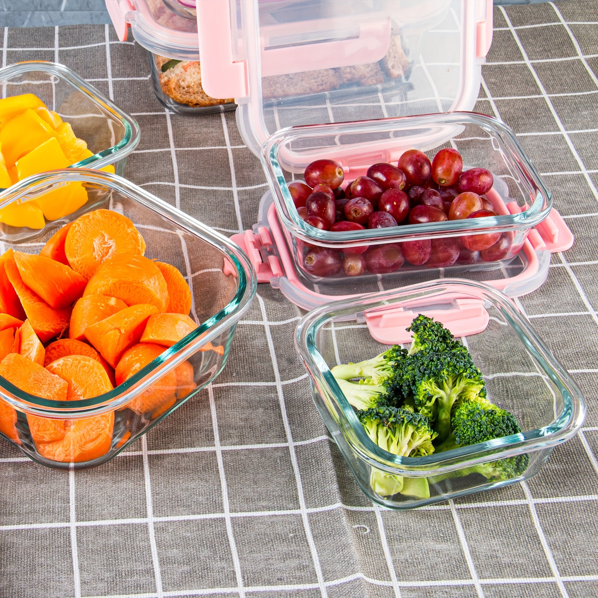 [12-PACK] High Borosilicate Glass Food Storage Containers Set, Glass Food Meal Prep Containers With Leakproof Airtight Lids, Perfect For Home Kitchen Office Lunch Portion Control