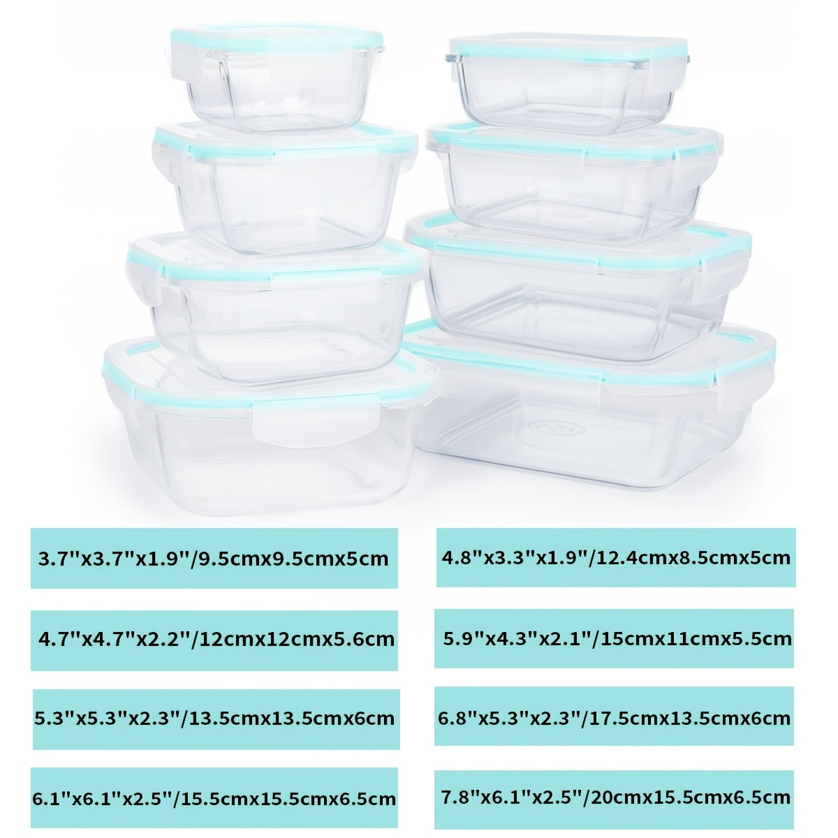 8/16pcs Storage Containers, Reusable Glass Freshness Boxes, Leak Proof Glassware Sets, Tableware Sets For Storing Fruits, Vegetables, Sandwiches, And Three Meals A Day