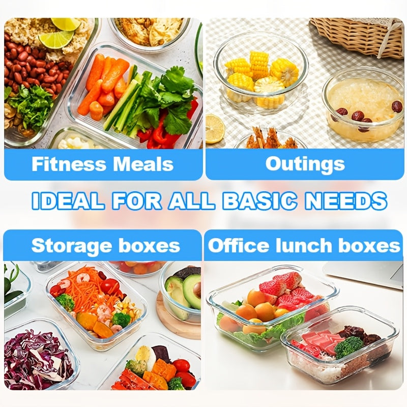 [24pcs Glass Food Storage] 24pcs (12 Glass Bowls +12 LIDS) Reusable Glass Food Storage Containers | Coffee Capsule Storage Boxes, Bento Boxes For Refrigerators, Dishwashers, Office, School, Camping | Kitchen Gifts