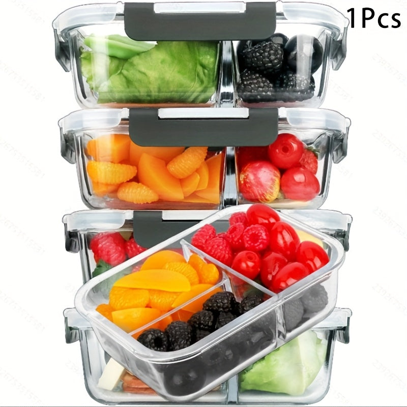 2025 Glass Meal Prep Containers 3 Compartment with Lids - Microwave, Oven & Dishwasher Safe Rectangular Food Storage Containers for Lunch, Portion Control & Leftovers, Back to School Bento Box, Lunch Box