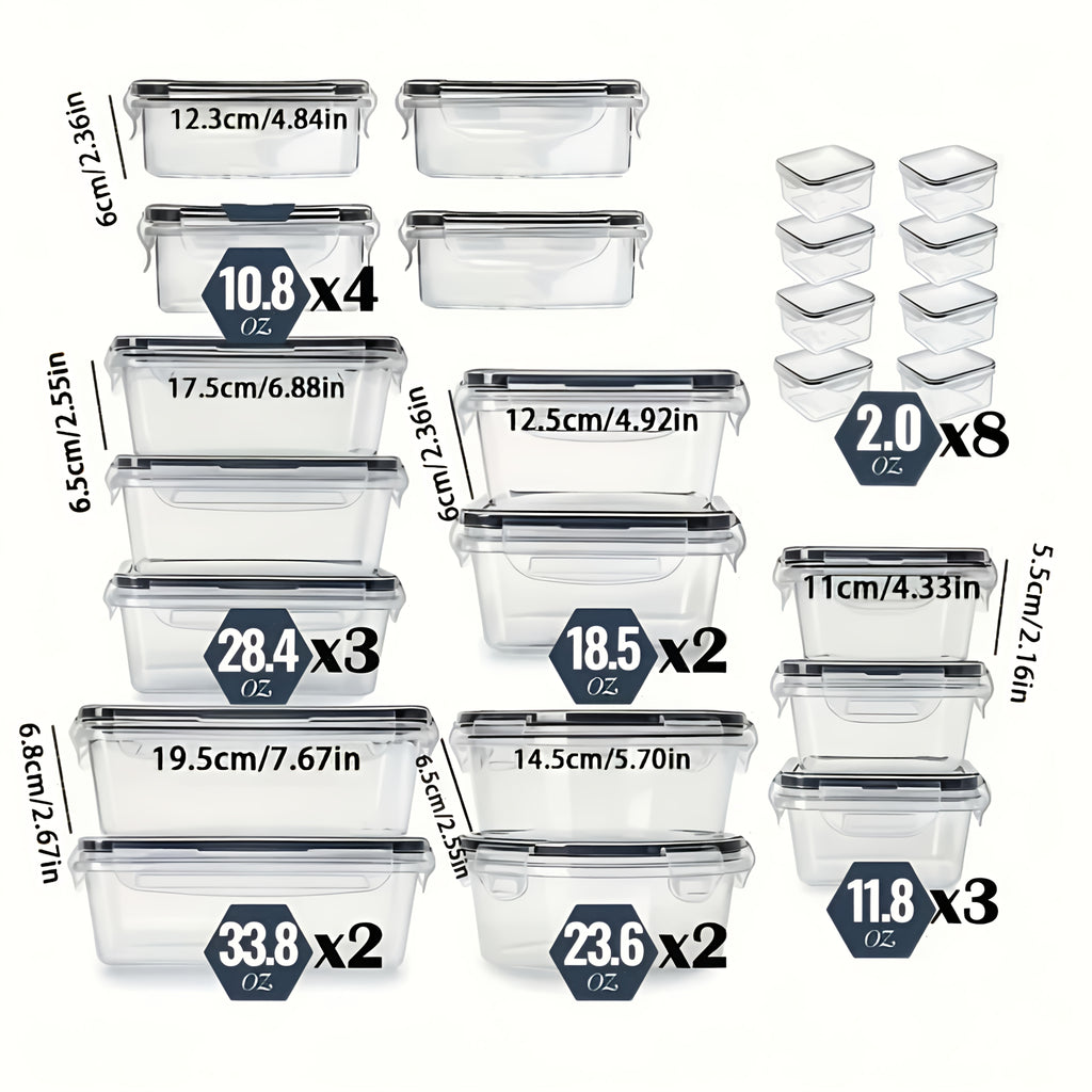 48pcs Food Storage Container Set Kitchen Storage Box Leak Proof Meal Preparation Box Local Warehouse Includes 24 Lunch Boxes, 24 Lids, And Free Labels And Markers, Suitable for Kitchen And Food Cabinet Organization, Christmas Decoration