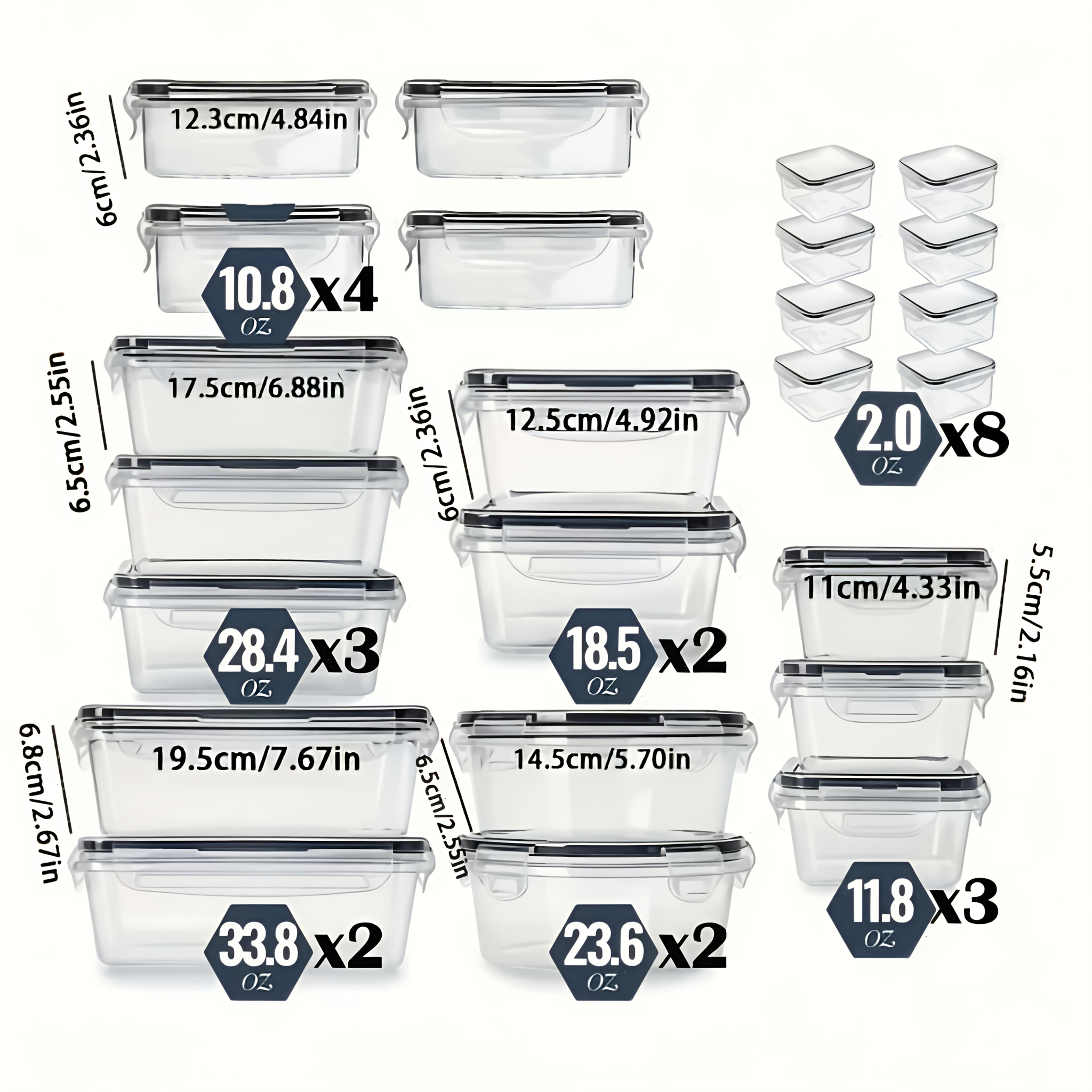 48pcs Food Storage Container Set Kitchen Storage Box Leak Proof Meal Preparation Box Local Warehouse Includes 24 Lunch Boxes, 24 Lids, And Free Labels And Markers, Suitable for Kitchen And Food Cabinet Organization, Christmas Decoration