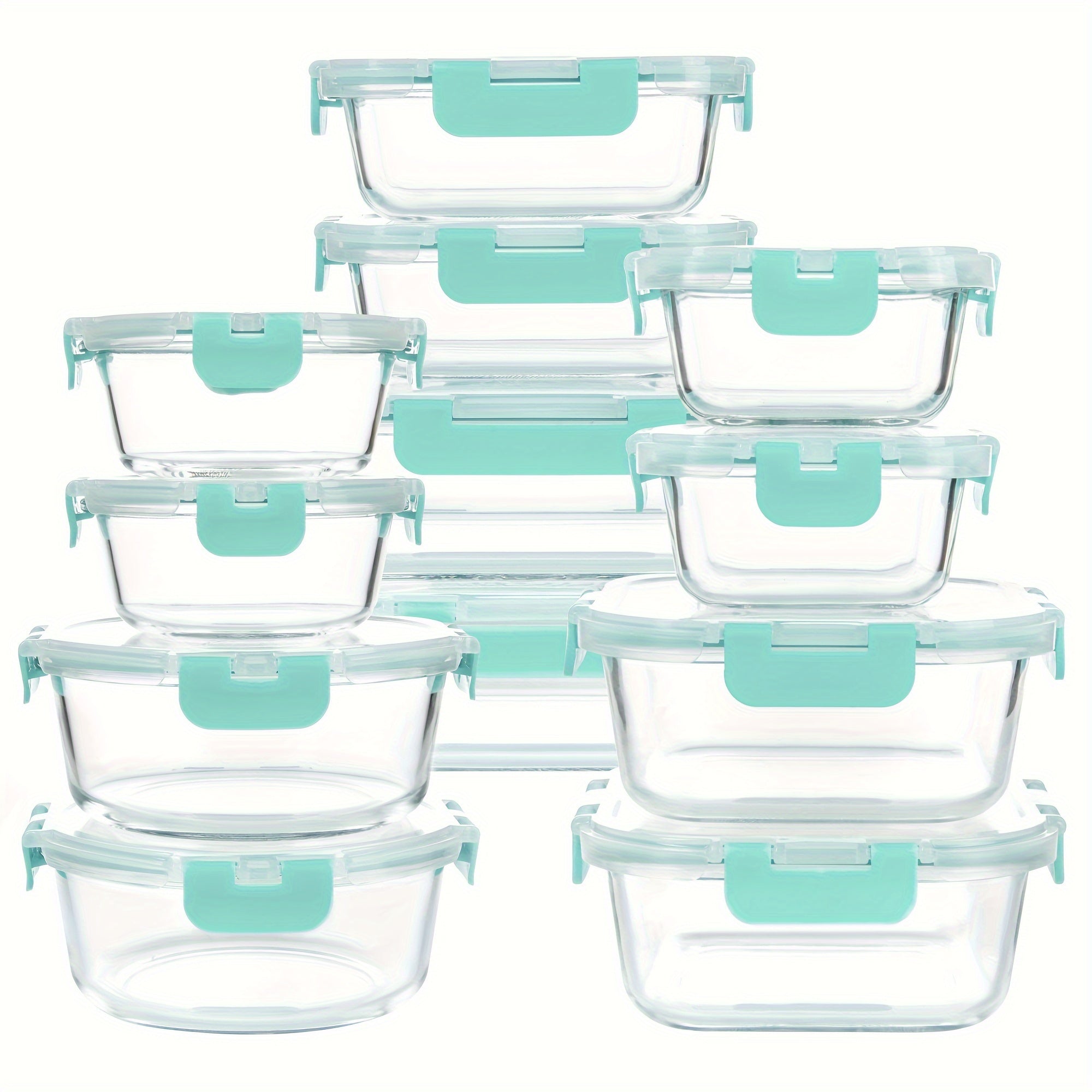 12 Pack (12 Containers + 12 Lids) Glass Storage Containers with Lids, Leak-Proof Meal Prep Containers, Dishwasher, Microwave, Oven, Freezer Safe Glass Food Storage Containers for Leftovers, to Go