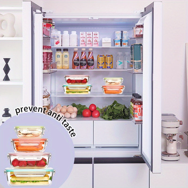 16pcs Glass Meal Prep Containers Set, Food Service Delivery Boxes, Portable Lunch Bento Boxes with Leak-Proof Lids, Suitable for Vegetables and Fruits, Lunch Storage Containers, Kitchen Restaurant/Cafe Back-to-School Supplies, Reusable, Flip-Top Closure,