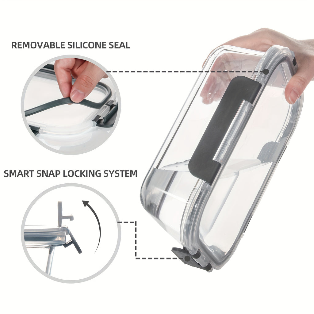 2 Pack Glass Food Storage Containers With Airtight Lids, Ideal For Meal Prep, Lunches - Microwave And Dishwasher Safe