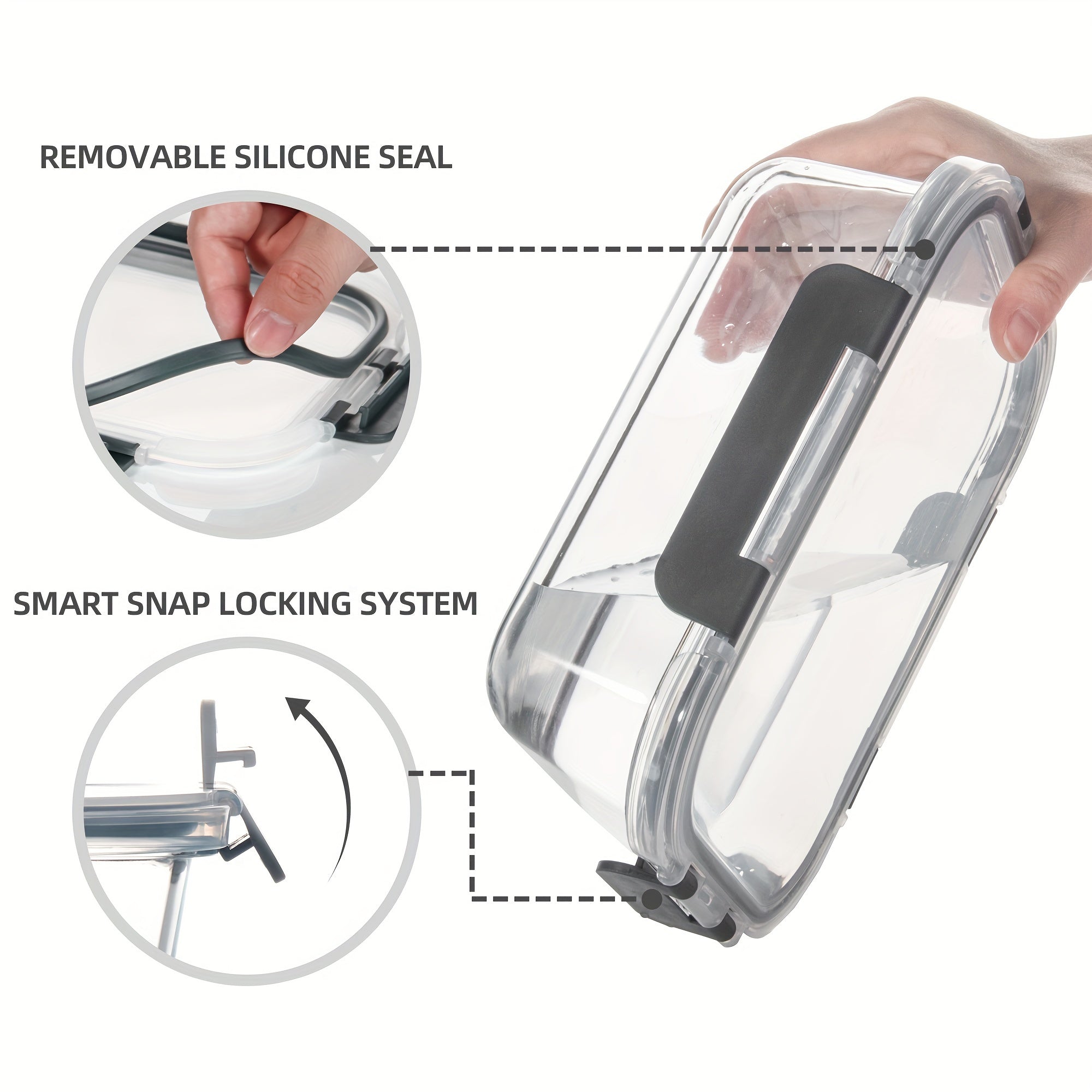 2 Pack Glass Food Storage Containers With Airtight Lids, Ideal For Meal Prep, Lunches - Microwave And Dishwasher Safe
