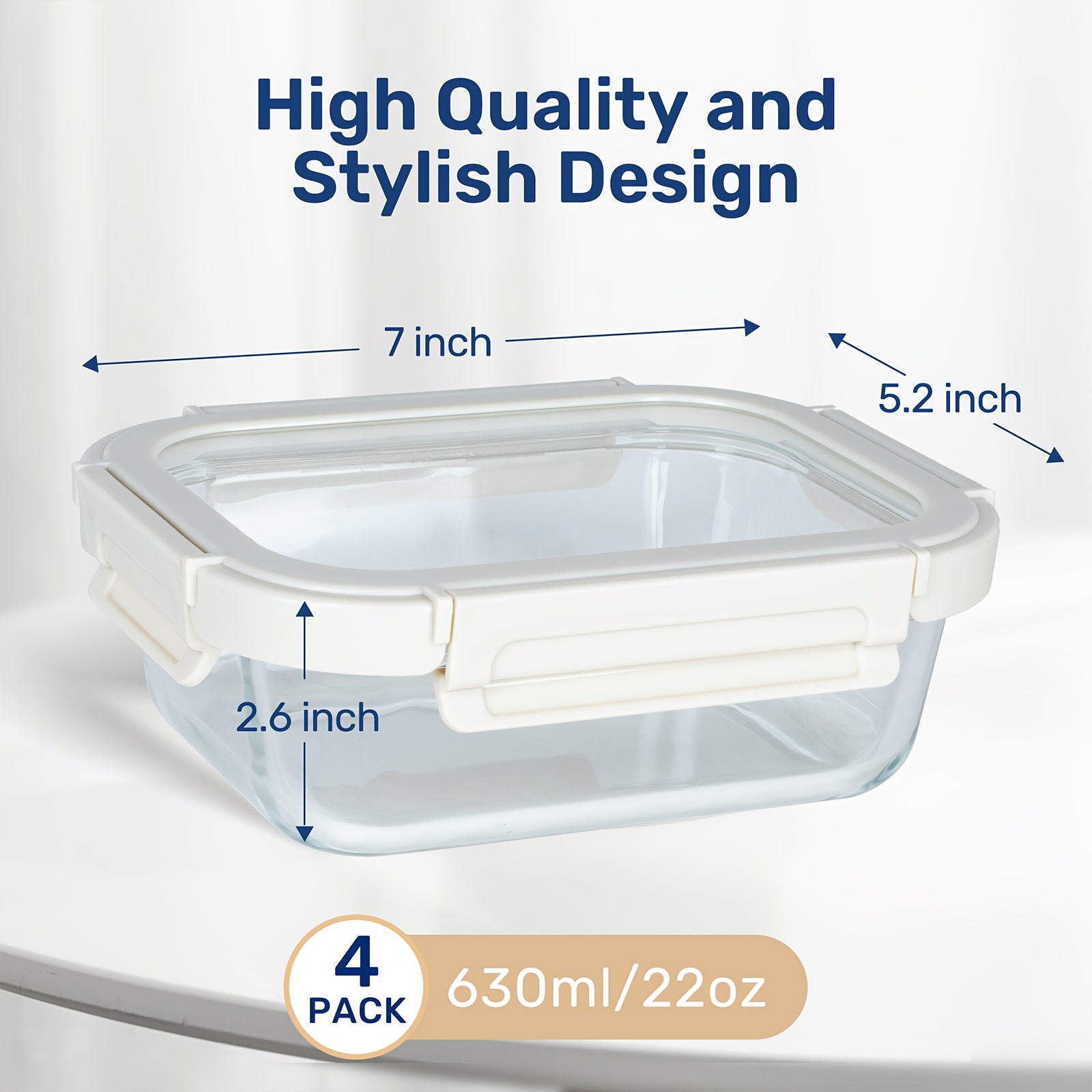 Containers for Meal Preparation Made of Glass with Unique Lids, Safe for Food, Suitable for Lunch Storage, Organizing Pantry Items, And Can Be Used from Freezer to Oven Without Leaking.