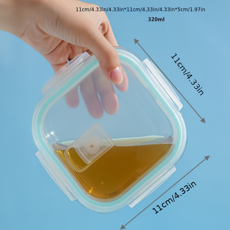 1/3pcs Thickened Glass Lunch Box, 10.82oz, Microwave Safe, Rectangular, with Pink Lid, for Students, Office Workers, Home Use, Freshness Preservation, Heat Preservation