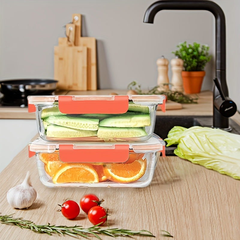 [20pcs Glass Crisper Set] 20pcs Large Capacity Food Grade Glass Crisper Set | Reusable Food Storage Box with Lid for Microwave, Refrigerator, Heating, Freezing, Storage, Pre-meal Preparation | 10 LIDS + 10 Glass Bowls, No Electricity Required