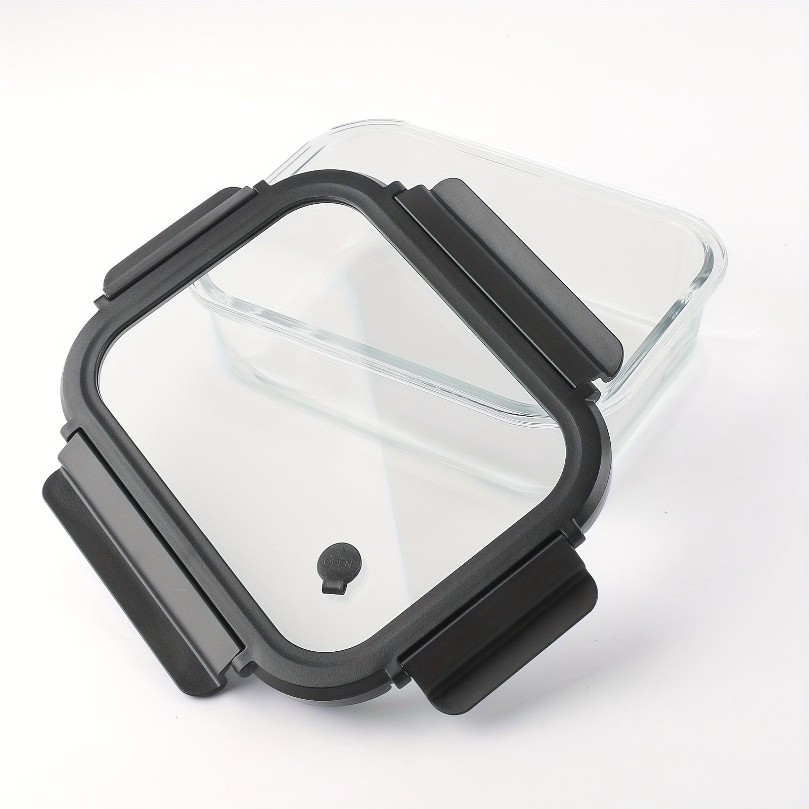 BYLWORKOUT 44oz High Quality Borosilicate Glass Lunch Box With Glass Lid, Suitable For Microwave, Refrigerator, Oven, Reusable Fresh-keeping Boxglass Food Storage Containers With Lids