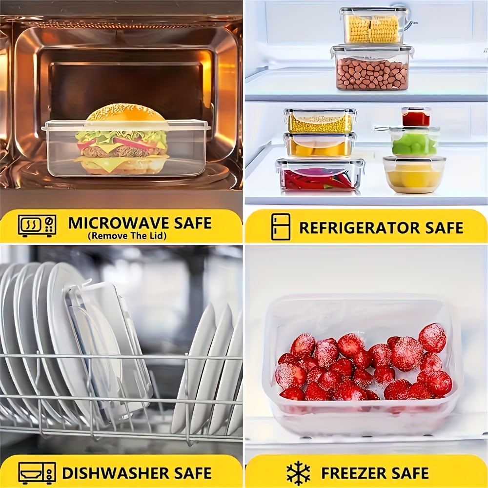 48pcs Food Storage Container Set Kitchen Storage Box Leak Proof Meal Preparation Box Local Warehouse Includes 24 Lunch Boxes, 24 Lids, And Free Labels And Markers, Suitable for Kitchen And Food Cabinet Organization, Christmas Decoration